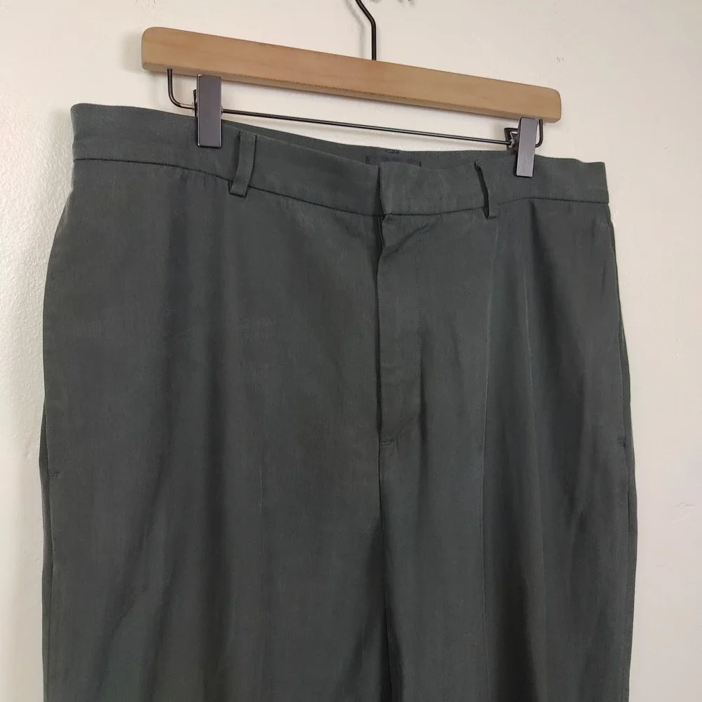 COS Mens Pants 36R Dark‎ Green Lyocell Cotton Blend Minimalist Quiet Luxury